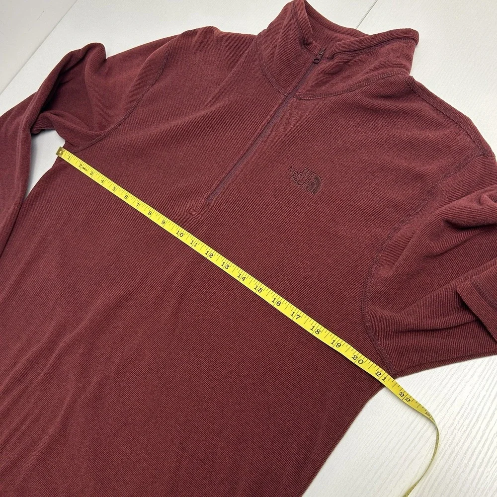 North Face Pullover Mens Medium Maroon Quarter Zip Long Sleeve Hiking Athletic